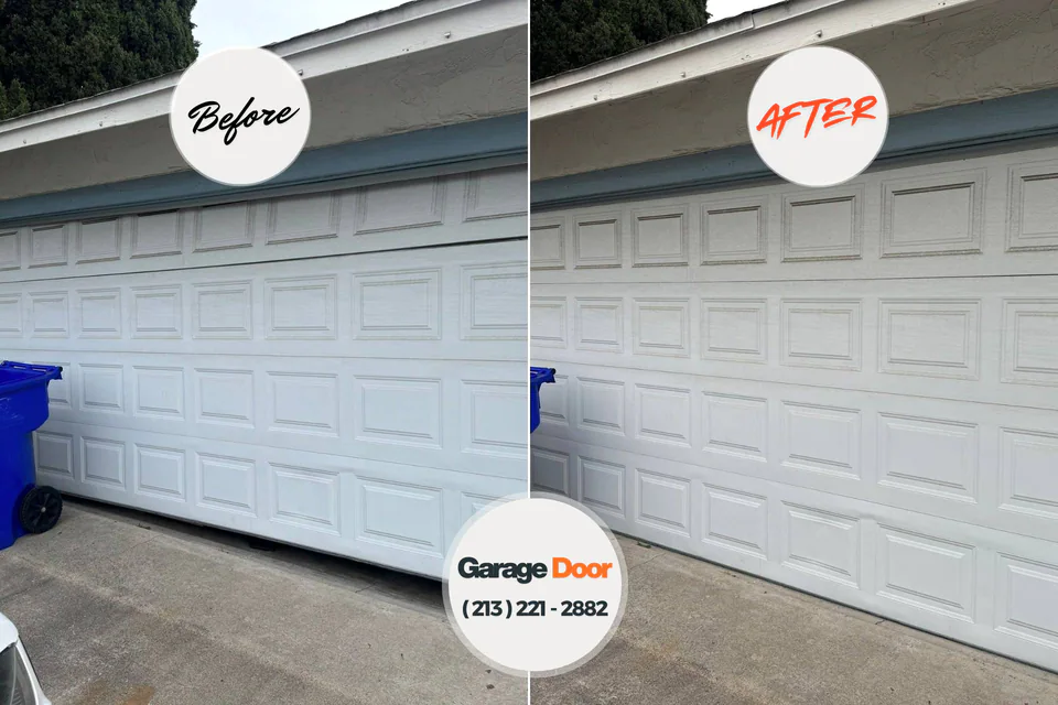 Before and after: garage door repair Northern Cambria, PA